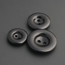 Round Rounded Edges Thickened Diocular Resin Black Whole Black Coat Wind Suit Upscale Bright Light Button Subbuttons
