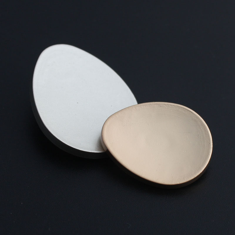 High-grade matte metal gold silver egg-shaped decorative clothing shoe bag coat decorative cut button high foot buckle