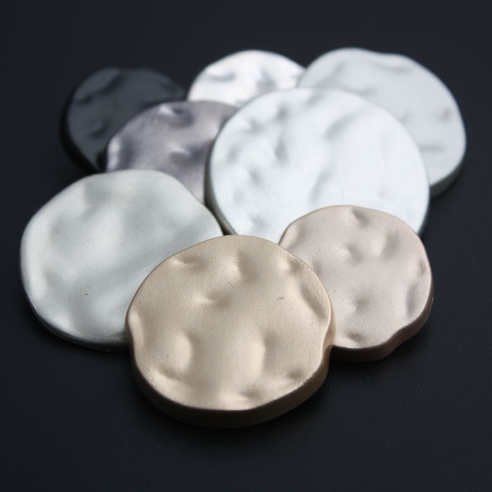 High-end coat button button button wave bump metal big button woolen woolen cashmere trench coat lady sand gold silver