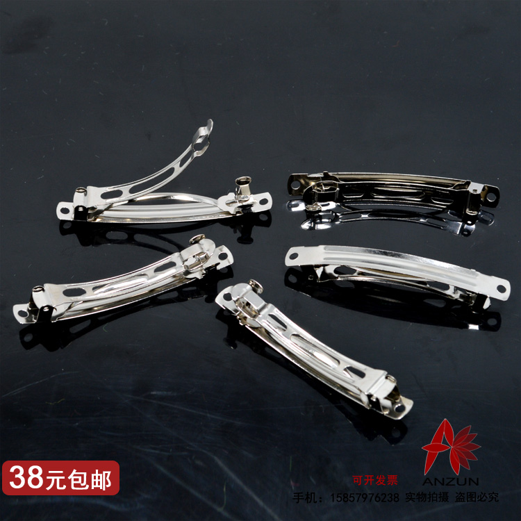 10pcs 7CM DIY bowknot hair accessories spring clip jumping clip metal three-piece hair clip domestic general clip special price