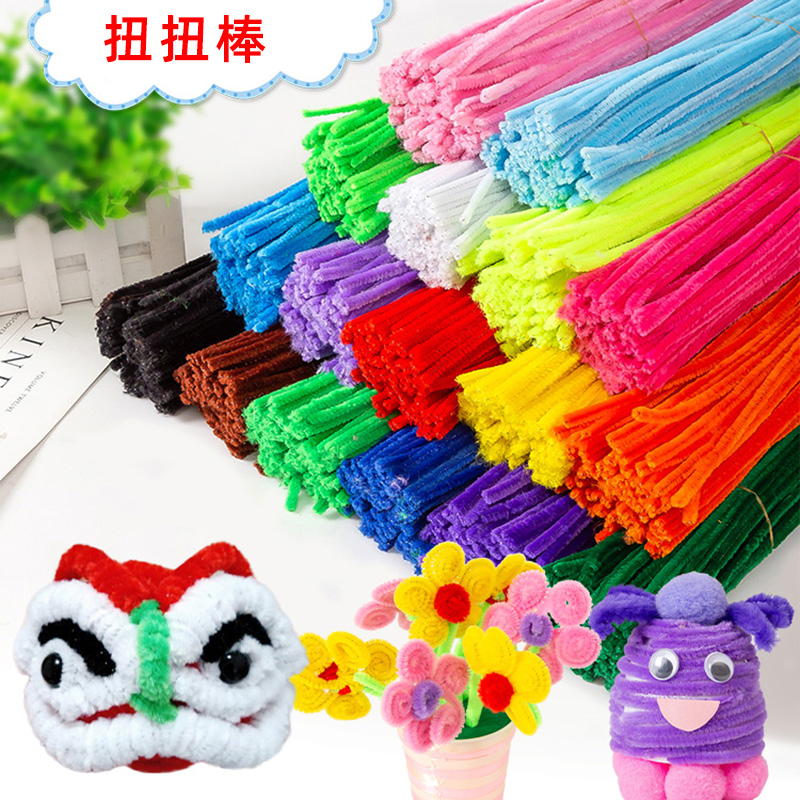 100 colored hairbrush strips root twisted bar Each bundle of DIY nursery school early teaching manual merrao material suede wool root