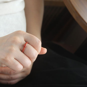 Natural genuine beads ins trendy south red ring ring