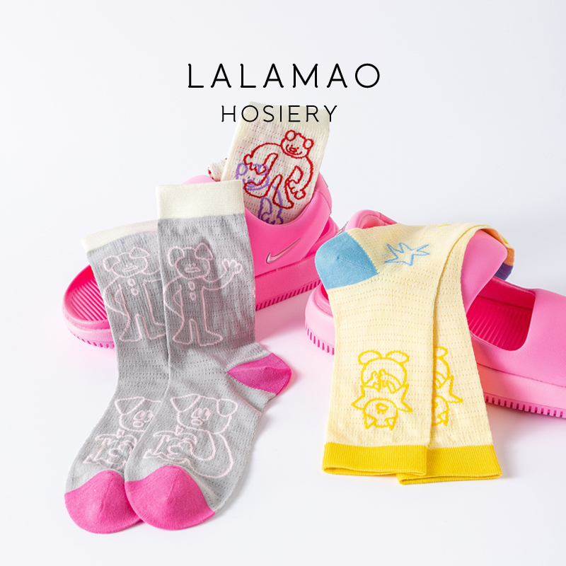 Cute Socks for Women, Seamless Mesh Breathable Mid-Calf Socks, Thin, Fun, Quirky Cartoon Cotton Socks, Japanese Style Long Socks for Girls Cute Socks for Women, Seamless Mesh Breathable Mid-Calf Socks, Thin, Fun, Quirky Cartoon Cotton Socks, Japanese Style Long Socks for Girls