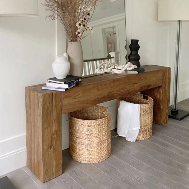 Vintage Solid Wood Entryway Table, Wall-Mounted Fireplace Cabinet, Sofa Back Table, Hotel and Guesthouse Display Long Table Vintage Solid Wood Entryway Table, Wall-Mounted Fireplace Cabinet, Sofa Back Table, Hotel and Guesthouse Display Long Table