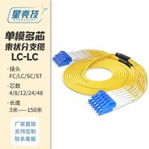 Single-mode pigtail cable multi-core bundled branch cable bundled optical fiber jumper LC-LC customizable pigtail 5G computer room wiring