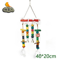 Natural log Parrot Bird nibbling toy puzzle anti-depression station frame swing Bell Game close training shelf