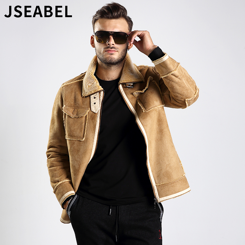 JSEABEL nam da Hàn Quốc phiên bản của sóng đẹp trai 2019 mới mùa đông áo khoác cashmere áo cộng với nhung dầy