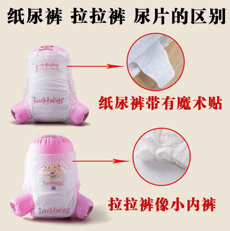 Mi Bao Xiong Tã Tã Quần Tã Slim Dry thoáng khí S M L XL XXL Mi Du Mi Dou tả bobby