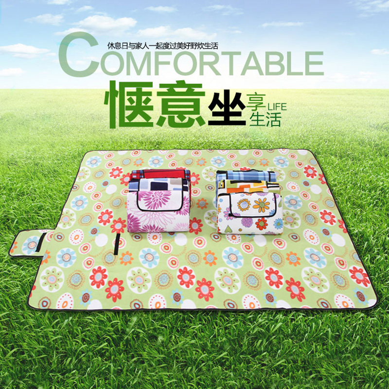 Outdoor multi-functional extra large thick suede aluminum film picnic mat Tent moisture proof mat Floor mat Crawling mat