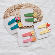 Korean childrens hair accessories ins wind Hyuna flower fruit water drop hairpin Girls BB clip Parent-child bangs clip pair clip