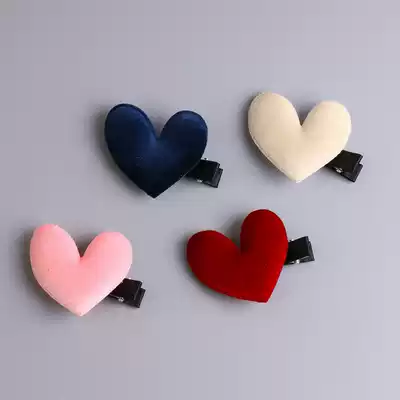 Autumn Korean version of hair accessories baby all-inclusive cloth hairpin high-end velvet love hair accessories girls headdress hairpin heart-shaped
