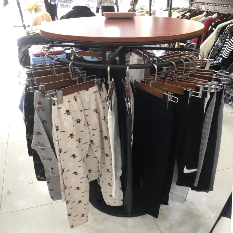 Round Display Stand, Vintage Women's Clothing Hanger, Iron Art Rotating Display Stand for Vintage Stores, Floor-Standing Island Display Stand