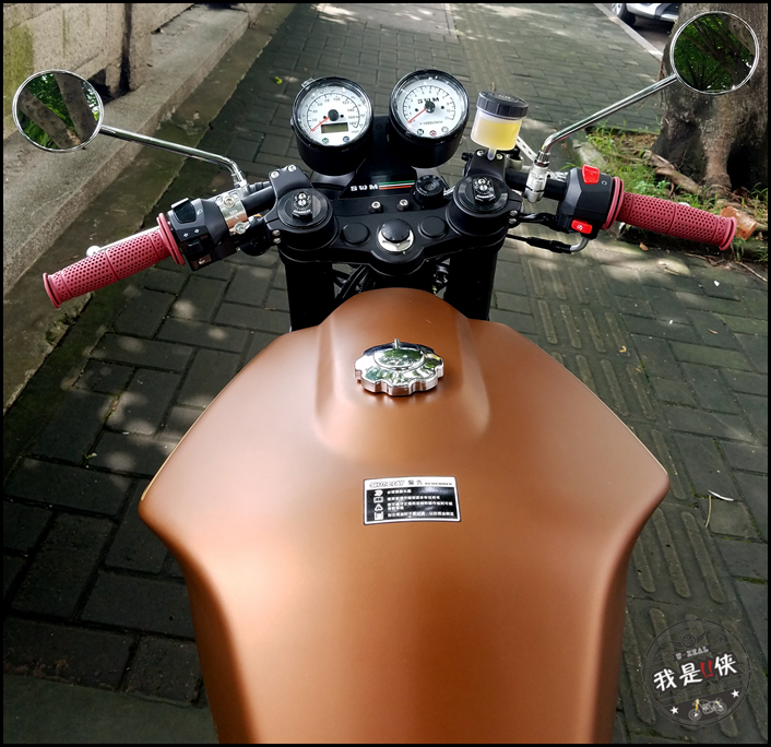 Ranger stick vua V cà phê retro xe máy sửa đổi cà phê leo chất lượng cao gương chiếu hậu gương gương tròn nhỏ chân gương xe máy