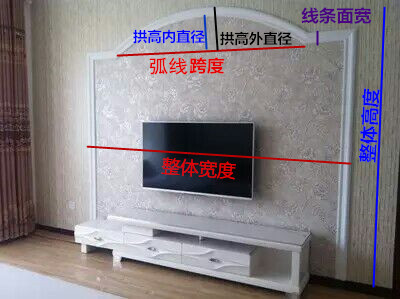 Customize various specifications Gypsum Arched Round Lines Background Wall Arc Arches Line Smallpox Top Round Styling