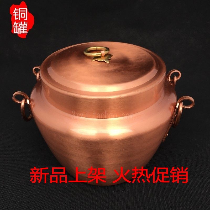 Special price handmade pure copper thick picnic jar wood cooking pot copper pot rice set pot outdoor cookware