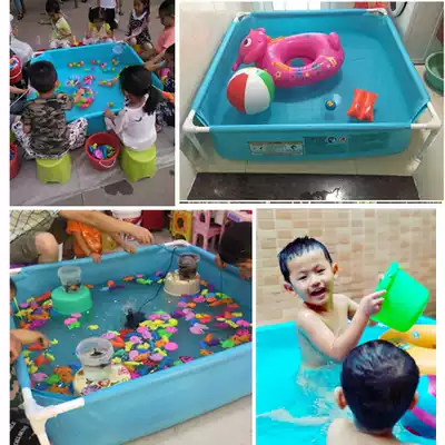 Thickened bracket pool outdoor children's paddling pool square stalls fish pond fishing pond children's sand pool
