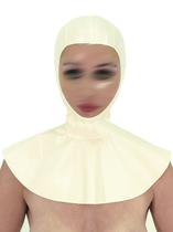 Latex Coat Mask With Shawl Hood Latex Cloak Cloak Hood Open Face Headgear