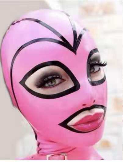 Latex mask, latex head cover, latex color matching head cover, elastic tight-pack mask, hand-made