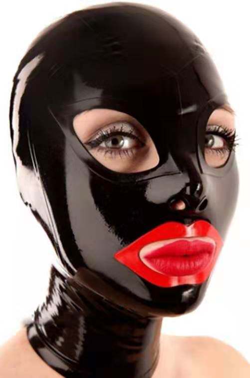 Latex Headgear Latex Coat Mask Open Eyemouth Nose Headgear Tight Wrap Elastic Headgear Glue Mask