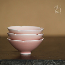 Ya Ji Sakura mineral glaze pink Kui mouth big bucket Kung Fu Cup Master Cup kung fu tea cup