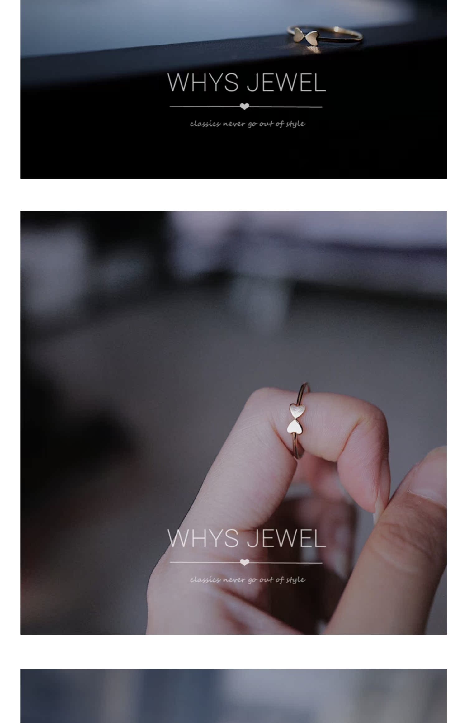 TẠI SAO Sweet Love 14K Gold Mini Heart Ring Ring Joker Ring Joint Ring nhẫn kim cương