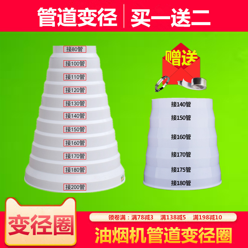 Range hood pipe variable diameter ring size head conversion 140 150 160 170 180 hose special-shaped pipe joint