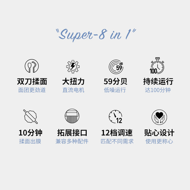 Aca/North American Appliances Ec600 Chef Machine Home Electronic Fully Automatic Dual-Blade Dough Kneading and Egg Beating Machine