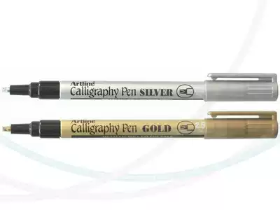 Shachihata flag (Artline) Yali EK-993XF gold and silver flat head paint pen flat head