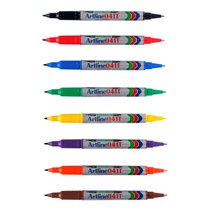 Yali small double head note pen Artline 041T oily double head marker pen 8 color optional