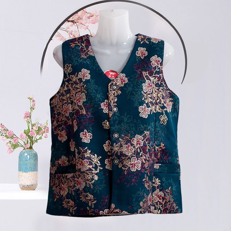 Middle aged lady waistcoat Waistcoat Spring Autumn New Large Size Women's Wear elderly waistcoat Shoulder Mother Thin jacket