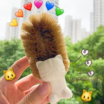  Standing kitten natural coconut brown hair Kitchen brush Dishwashing brush Pot brush Sink brush Japan DAISO