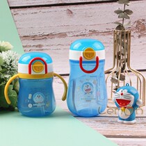 Japanese Doraemon Childrens Suction Cup Baby with Handle Drinking Cup Summer Kindergarten Boys Bottle Water Cup