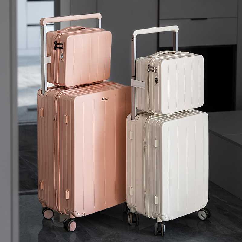 Kangaroo 2025 New Model Luggage Suitcase, Sturdy and Durable, Thickened Pink High-Quality Mother-Daughter Leather Suitcase for Girls