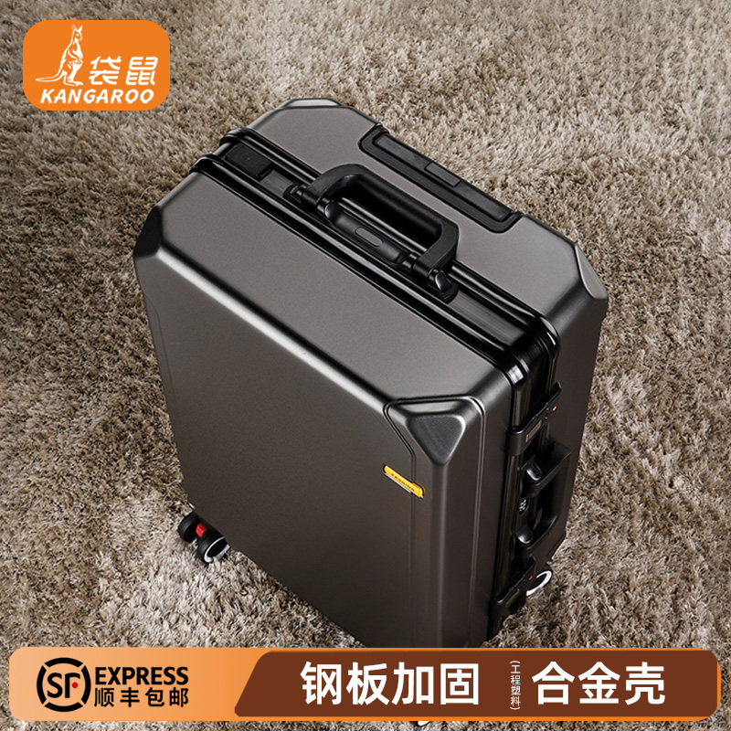 Kangaroo Suitcase for Men, Sturdy and Durable, Thickened 2026 New Model, 20inch Carry-On Trolley Password Travel Suitcase 24