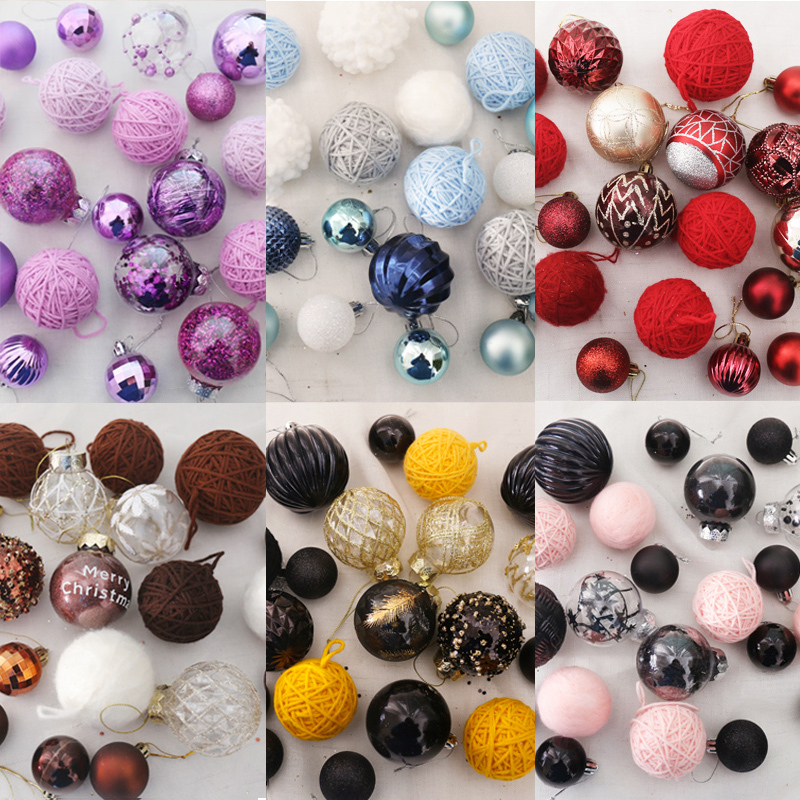2025 Mixed Color Decorative Balls Christmas Ornaments Christmas Tree Garland Ball Hanging Decorations Red Pink Gray Coffee Photography Props