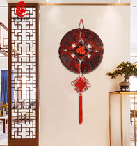 Living room entrance wall decoration pendant three-dimensional fish wall decoration solid wood new Chinese style wall decoration