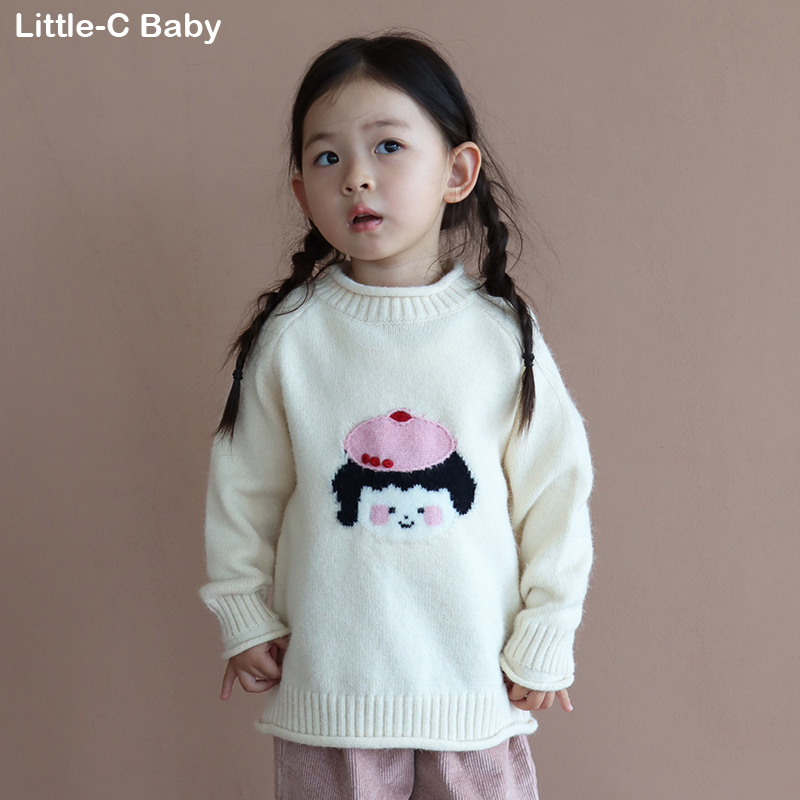 Korean Children's 2026 Spring New Stylish Roll-Neck Sweater for Girls, Thick Versatile Knitwear for Babies Korean Children's 2026 Spring New Stylish Roll-Neck Sweater for Girls, Thick Versatile Knitwear for Babies