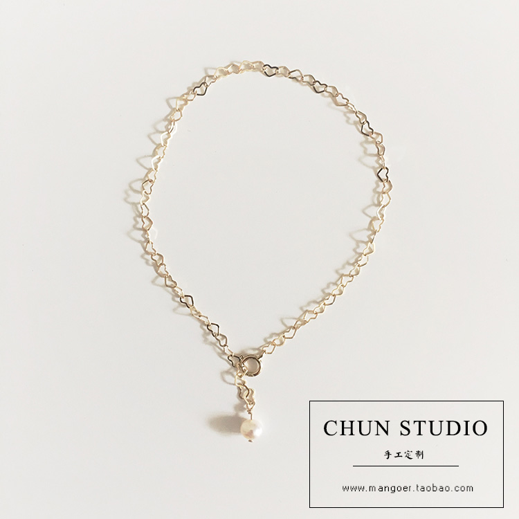 Handmade tùy chỉnh hoang dã dễ thương Mỹ 14K vàng lưu ý vàng rỗng tình yêu khâu vòng tay vòng chân bạn gái trang sức - Vòng chân lắc chân bạch kim