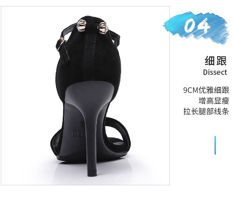 DUSTO / 2018 hè mới phiên bản Hàn Quốc của giày cao gót đế xuồng cao gót hở mũi nữ DW18X1254A sandal nữ hàn quốc