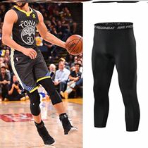 Sports basketball tights five-point seven-point single-leg winter running leggings elastic quick-drying fitness pants mens cashmere