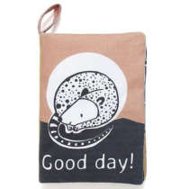 Full 58 Exit Dutch PETIT MONKEY Organic cotton fabric book black and white animal cloth book can nibble