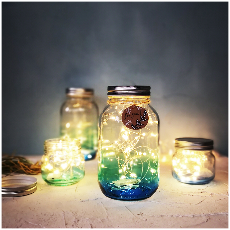 WOOKEN original gradient color glass bottle light pink coffee moonlight sun jar Birthday gift gift decoration props