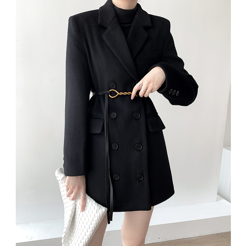 India black suit fur coats women in the middle of winter thickened wool small sub cashew wintery suit