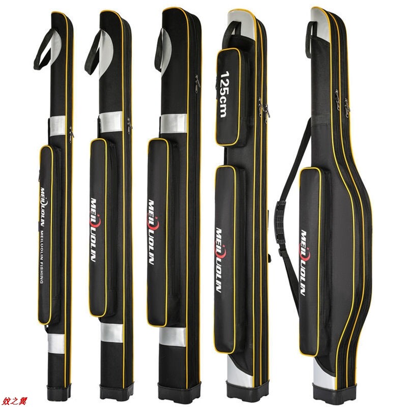 Fishing gear bag 1 25 m fishing rod bag waterproof two layers with bracket fishing rod bag fishing bag hardshell fishing rod bag