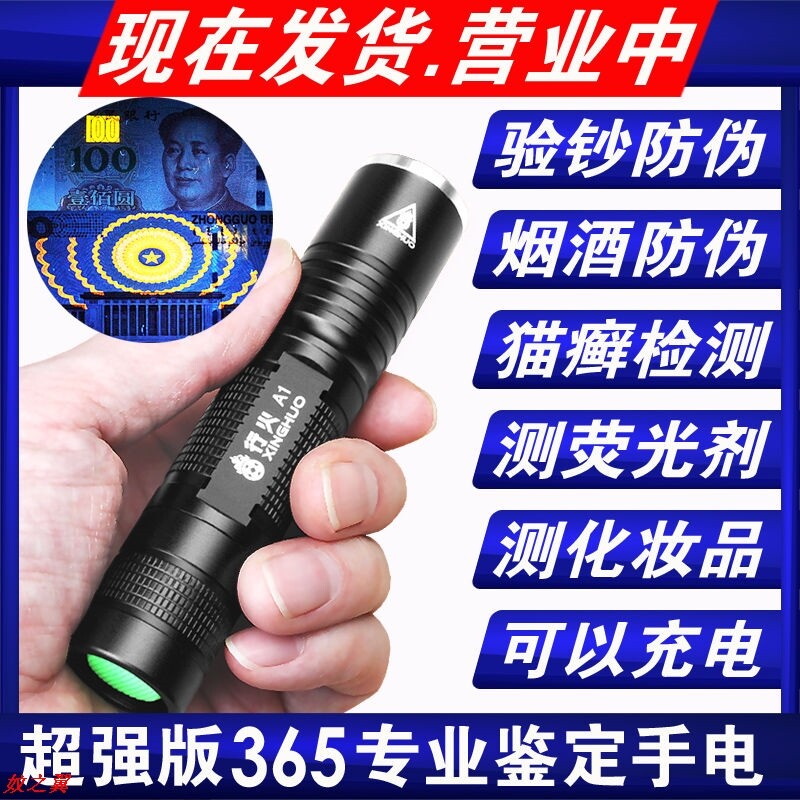 Banknote lamp Flashlight Purple Light Lamp Home Mini Mini-Sized Banknote Detector Anti-counterfeiting Lucifera Detection Pen Rechargeable