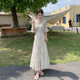 Long floral chiffon dress for women summer 2025 new style waist slimming long skirt fairy a-line skirt
