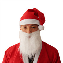 Christmas Beard Hat Santa Claus Hat White Beard Dress Up Performance Event Decoration Beard Christmas Hat