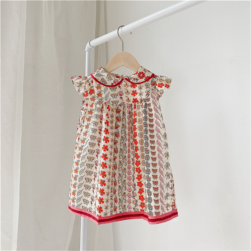 Brand children's clothing Korean girls summer new floral dress breathable foreign trade little girl cute princess skirt - Taobao