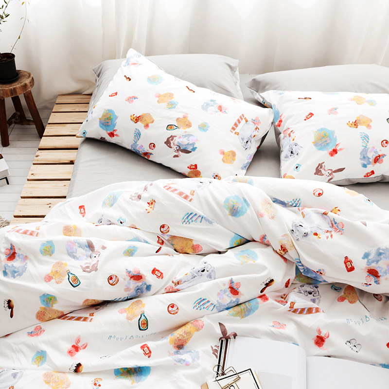 Girl heart cotton quilt bed cover bed pack four-piece set custom-made custom-made extra-large 229times 230m meters