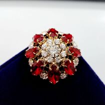 Qis new popular red rhinestone pure copper mink fur coat sweater coat skirt decorative buttons 37mm